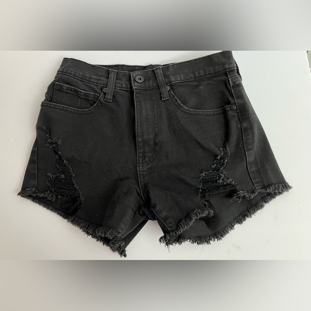Kendall & Kylie Black Frayed Jean Shorts